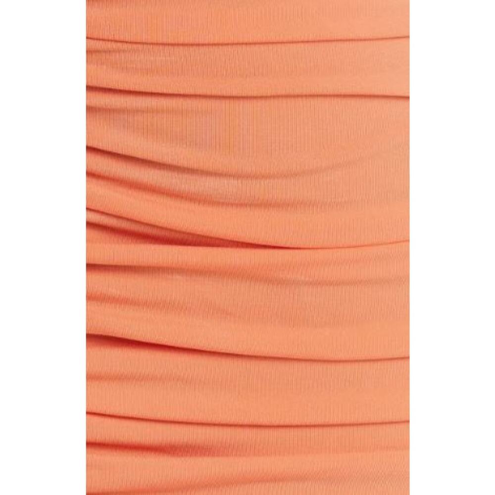 ALC Allegra Ruched Bead Embellished Midi Dress Bodycon Halter Orange Size Medium - Picture 9 of 12